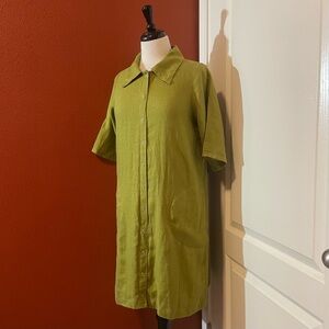 Conscious Clothing Women’s Cotton Linen Avocado Green Lagenlook Revolution Dress
